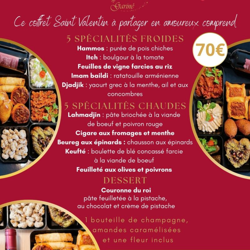 Coffret Saint Valentin avec bouteille de champagne 70cl